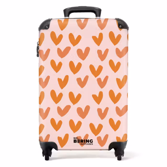 Koffer - Hartjes - Getekend - Oranje