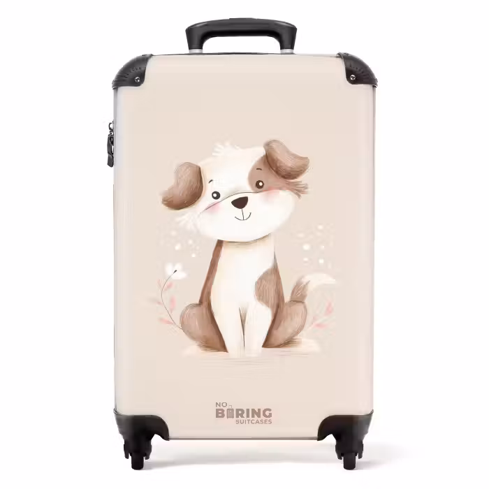 Koffer - Hond in de kleuren bruin en beige