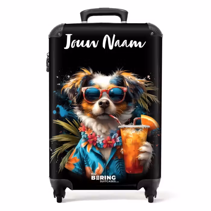 Koffer met naam - Hond in Tropische Sferen