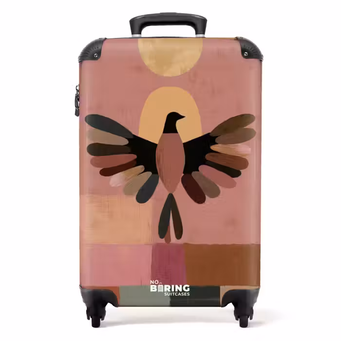 Koffer - Illustratie - Vogel - Vlakken - Kleurrijk