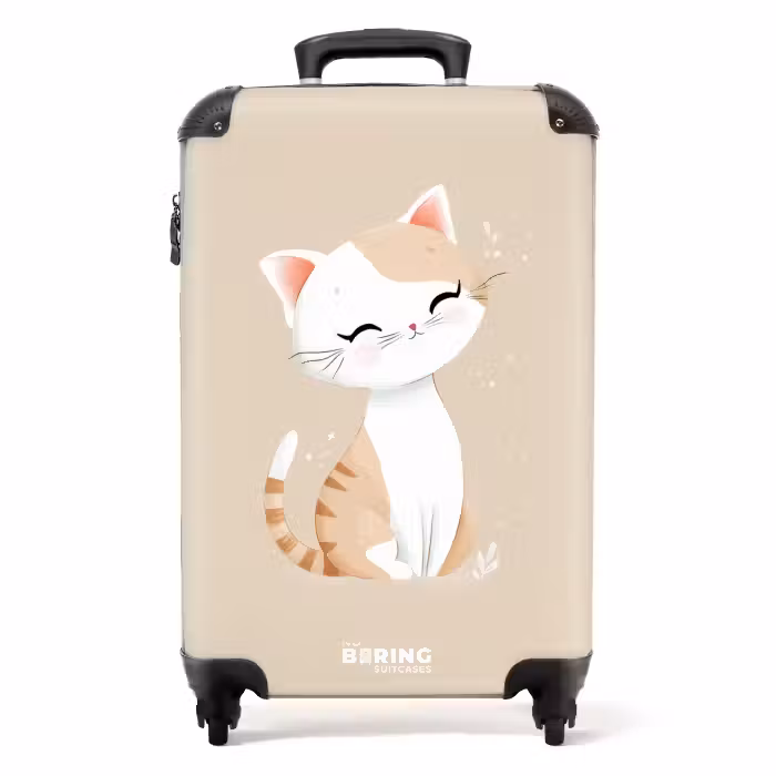Koffer - Kitten in de kleuren beige en wit