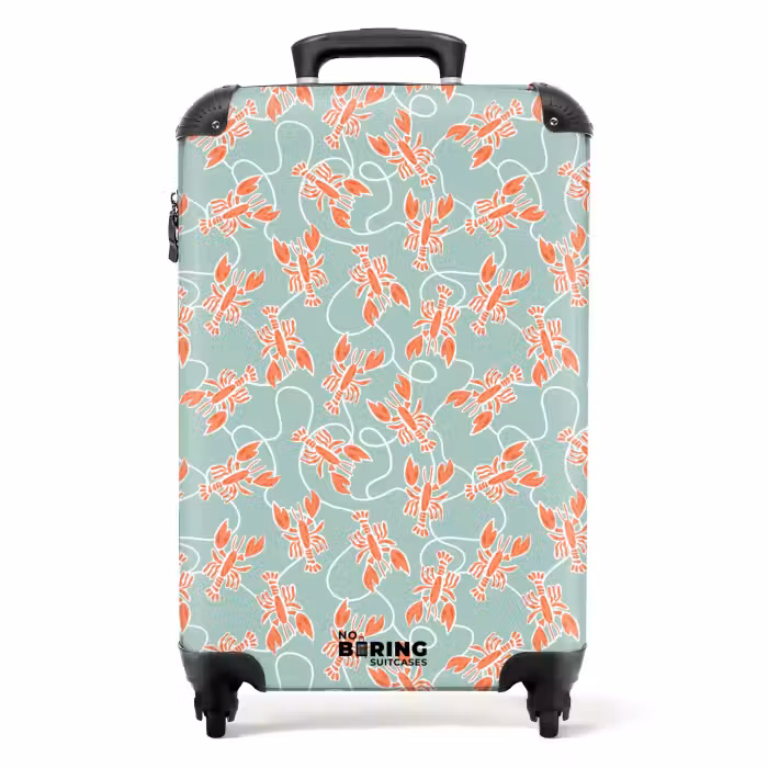 Koffer - Kreeft print groen