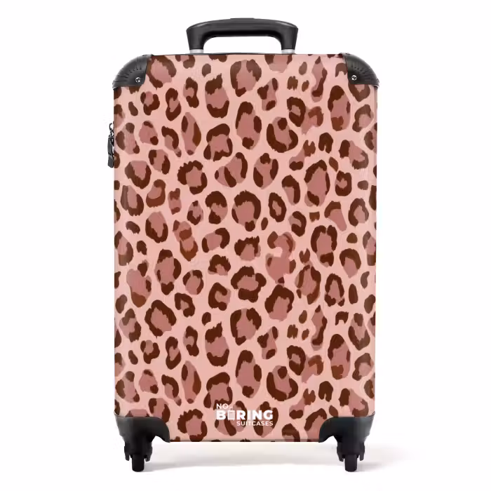 Koffer - Luipaard - Patroon - Roze