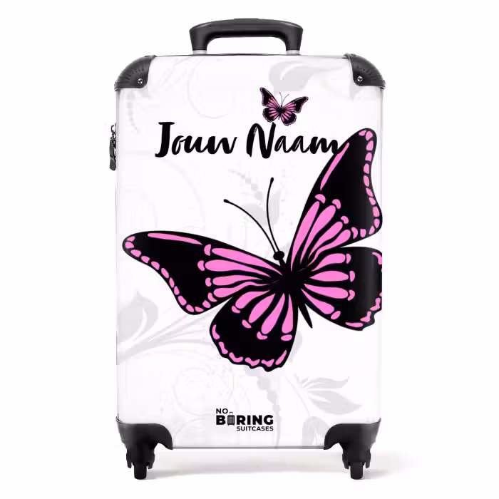 Koffer met naam - Magenta monarch