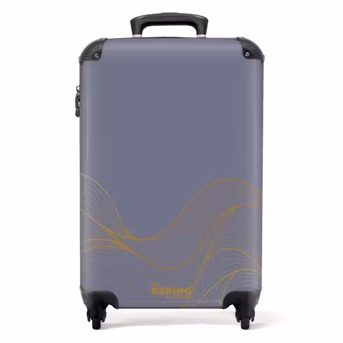Koffer - Minimal - Grijsblauw met gouden golven