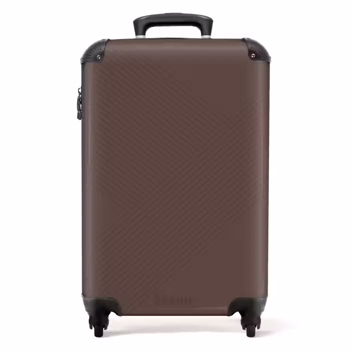Koffer - Minimal - Kruisende lijnen op chocoladebruin