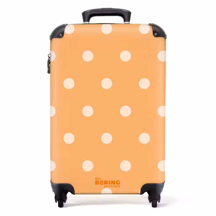 Koffer - Oranje stippen patroon