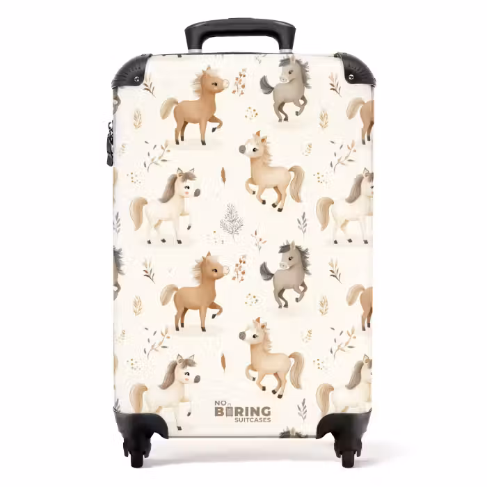 Koffer - Patroon van veulens in beige en bruin kleuren