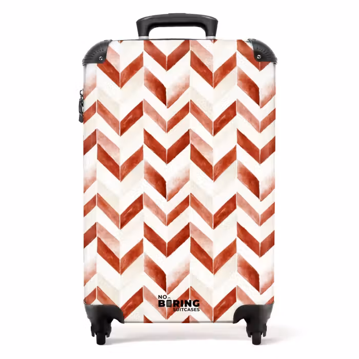 Koffer - Pijlen patroon rood