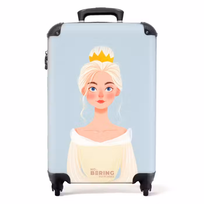 Koffer - Prinses met een gouden kroon - Blauw