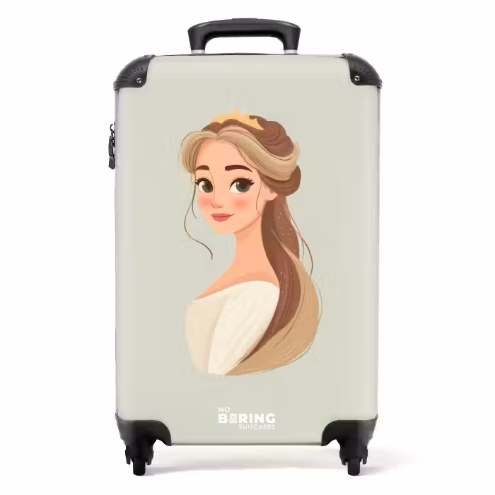 Koffer - Prinses met een tiara - Groen