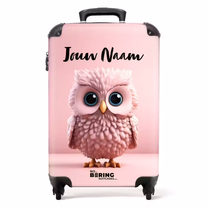 Koffer met naam - Roze Ritselaar