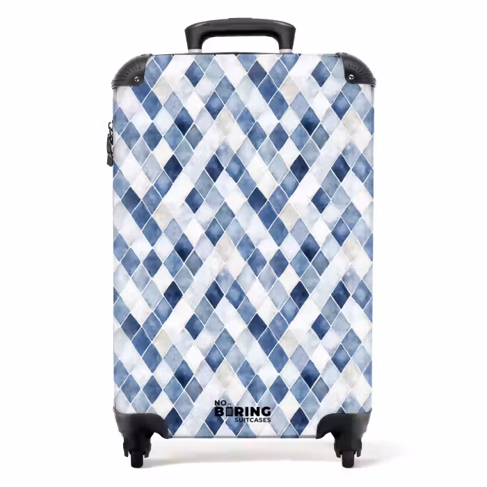 Koffer - Ruit patroon blauw