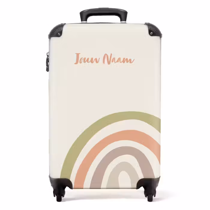 Koffer met naam - Ruwe regenboog pastel