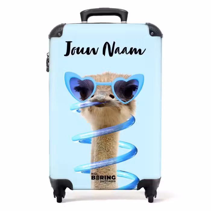 Koffer met naam - Sierk Struisvogel Blauw