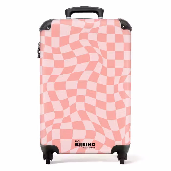 Koffer - Squares - Roze golven