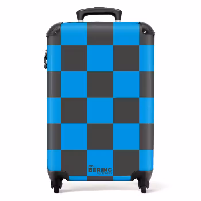 Koffer - Squares - Zwart/Blauw