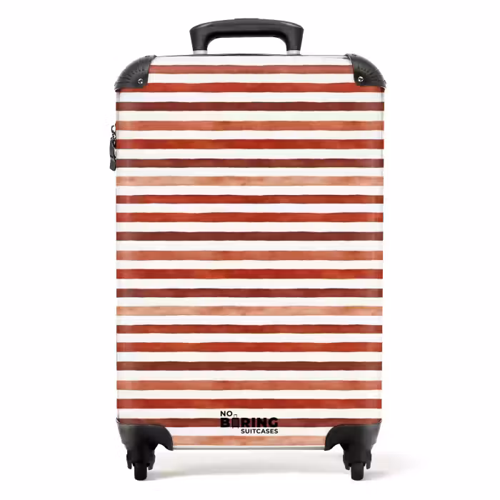 Koffer - Strepen patroon rood