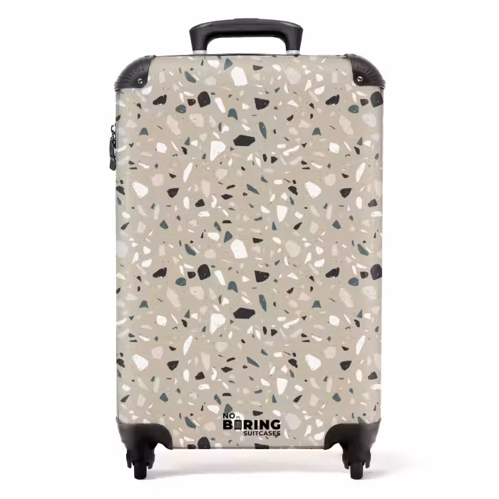 Koffer - Terrazzo patroon kleurrijk grijs groen