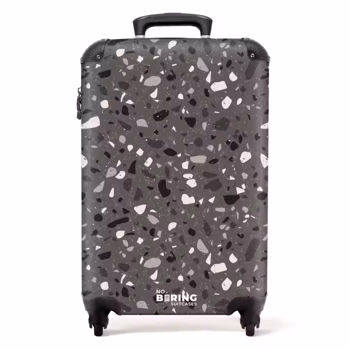 Koffer - Terrazzo patroon veelkleurig donkergrijs