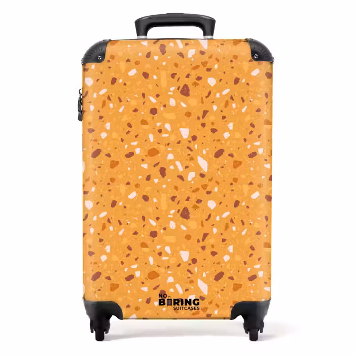 Koffer - Terrazzo patroon veelkleurig geel