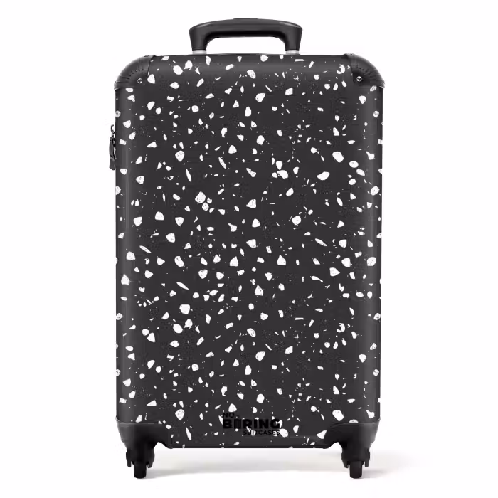 Koffer - Terrazzo patroon zwart en wit