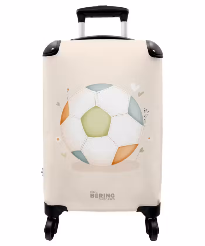 Koffer - Voetbal in beige pastel kleuren