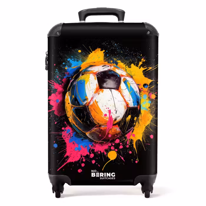 Koffer - Voetbal met kleurrijke graffiti