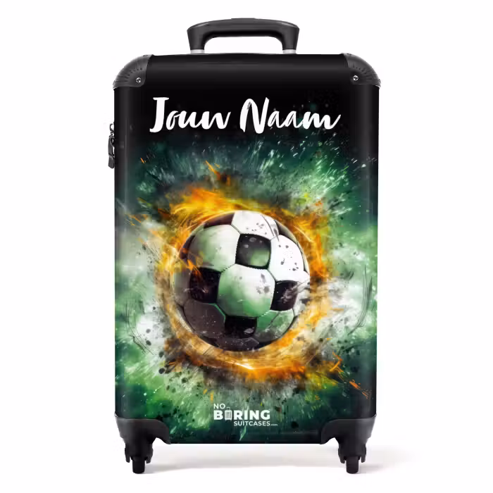 Koffer met naam - Voetbal on fire