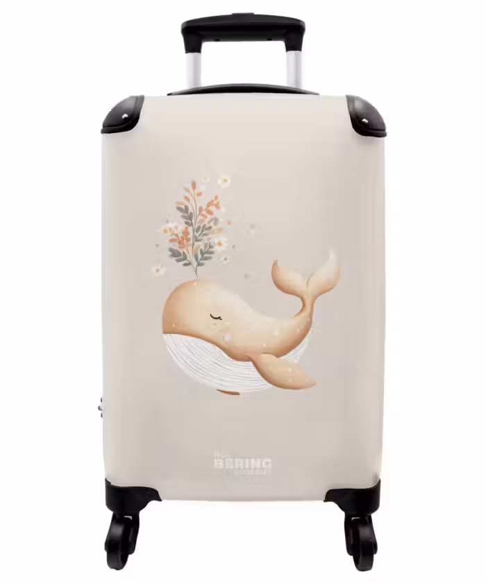 Koffer - Walvis in pastel beige kleuren