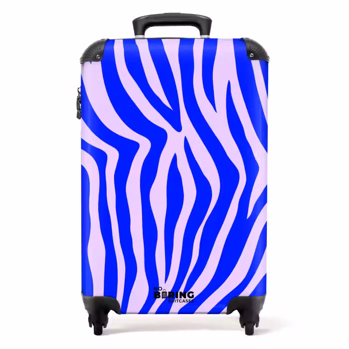 Koffer - Zebrapatroon blauw en lila