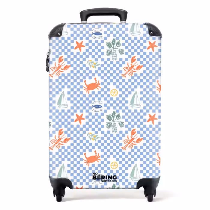 Koffer - Zomer strand print blauw