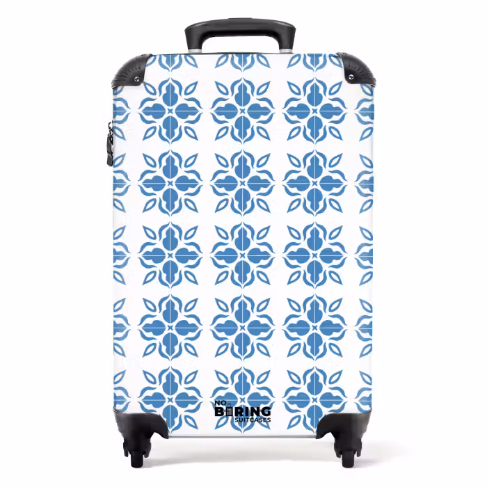 Koffer - Zomer tegel print blauw