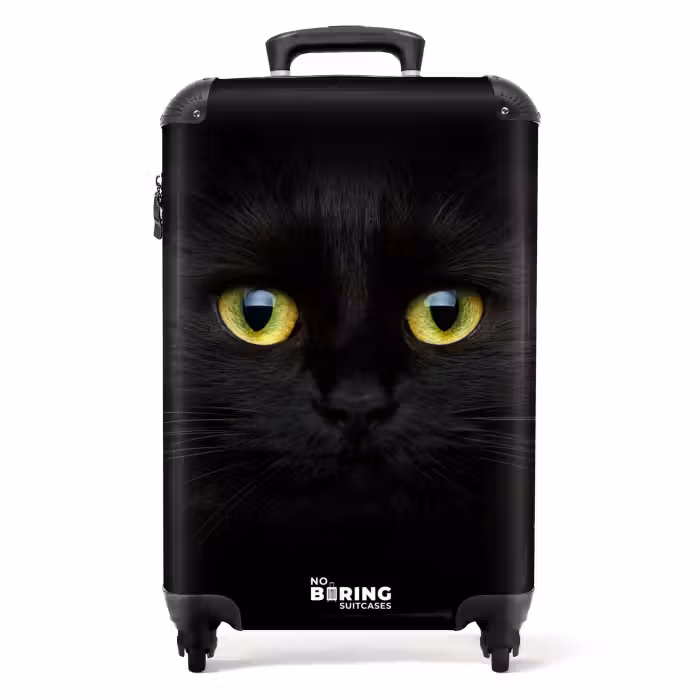 Koffer - Zwarte kat met felle ogen