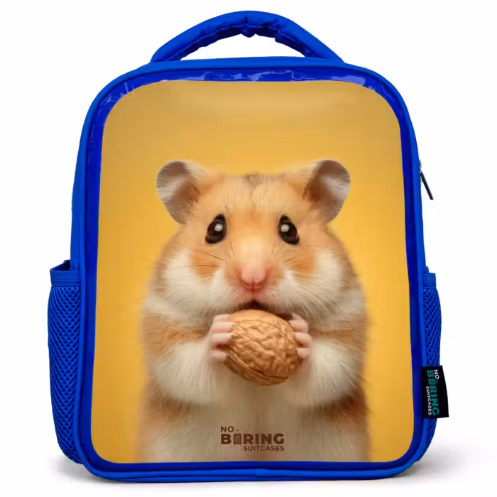 Kinderrugzak - Blauw - Hamster - Walnoot - Dier