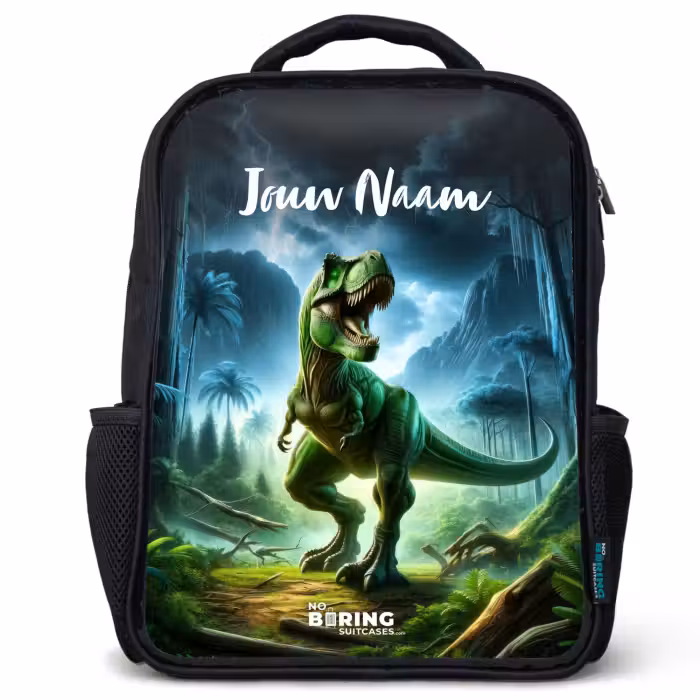 Kinderrugzak met naam - Zwart - Junglosaurus