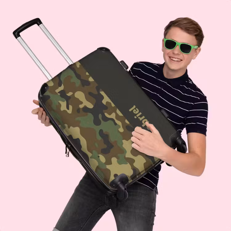 Koffer met naam - Bos camouflage — 4