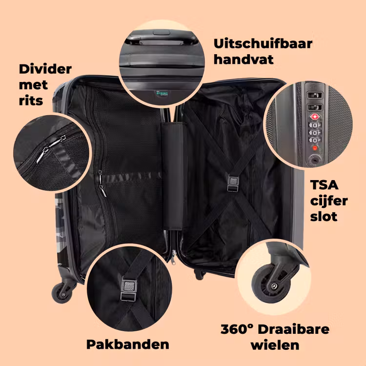 Koffer met naam - Grijze camouflage — 3