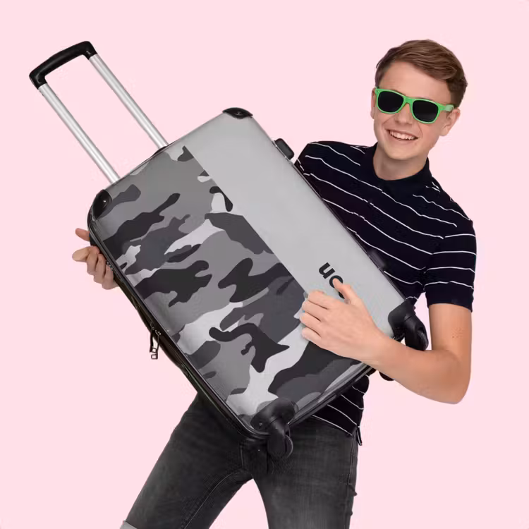 Koffer met naam - Grijze camouflage — 4
