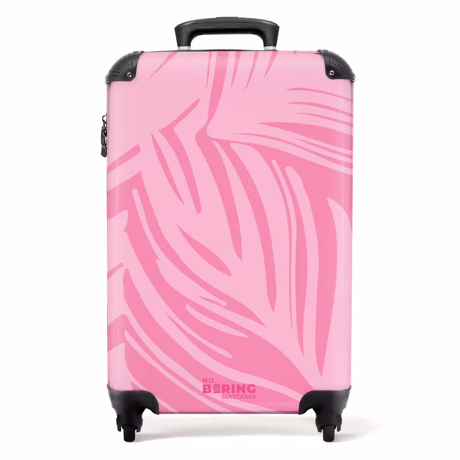 Koffer - Grote bladeren in verschillende tinten roze — 1