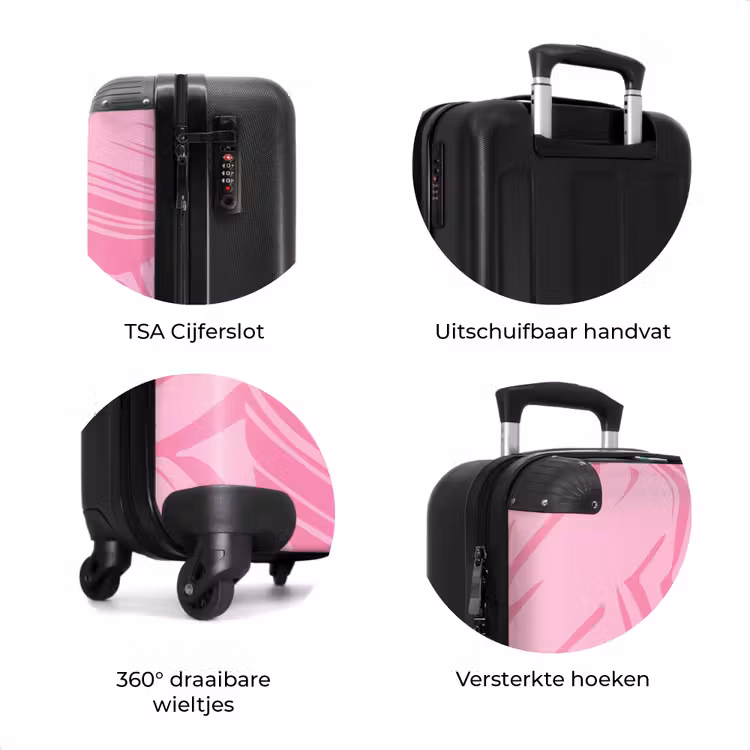 Koffer - Grote bladeren in verschillende tinten roze — 7