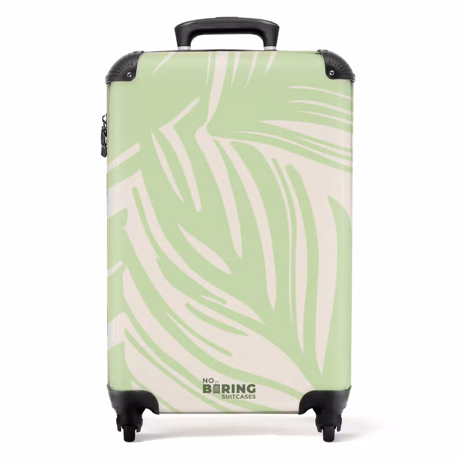 Koffer - Grote bladeren in lichtgroen met beige — 1