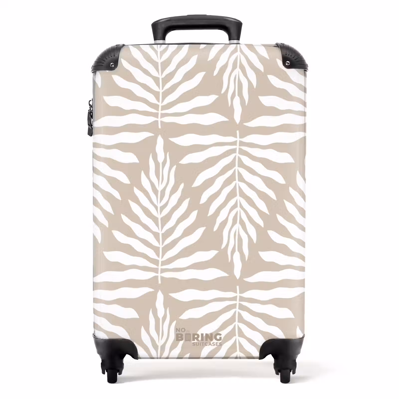 Koffer - Patroon van bladeren in beige met wit — 1