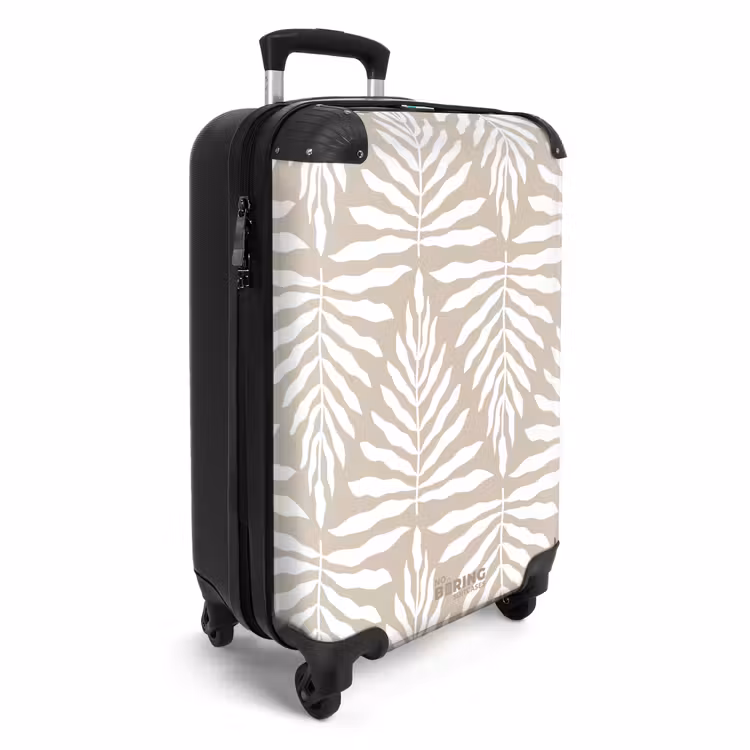 Koffer - Patroon van bladeren in beige met wit — 2