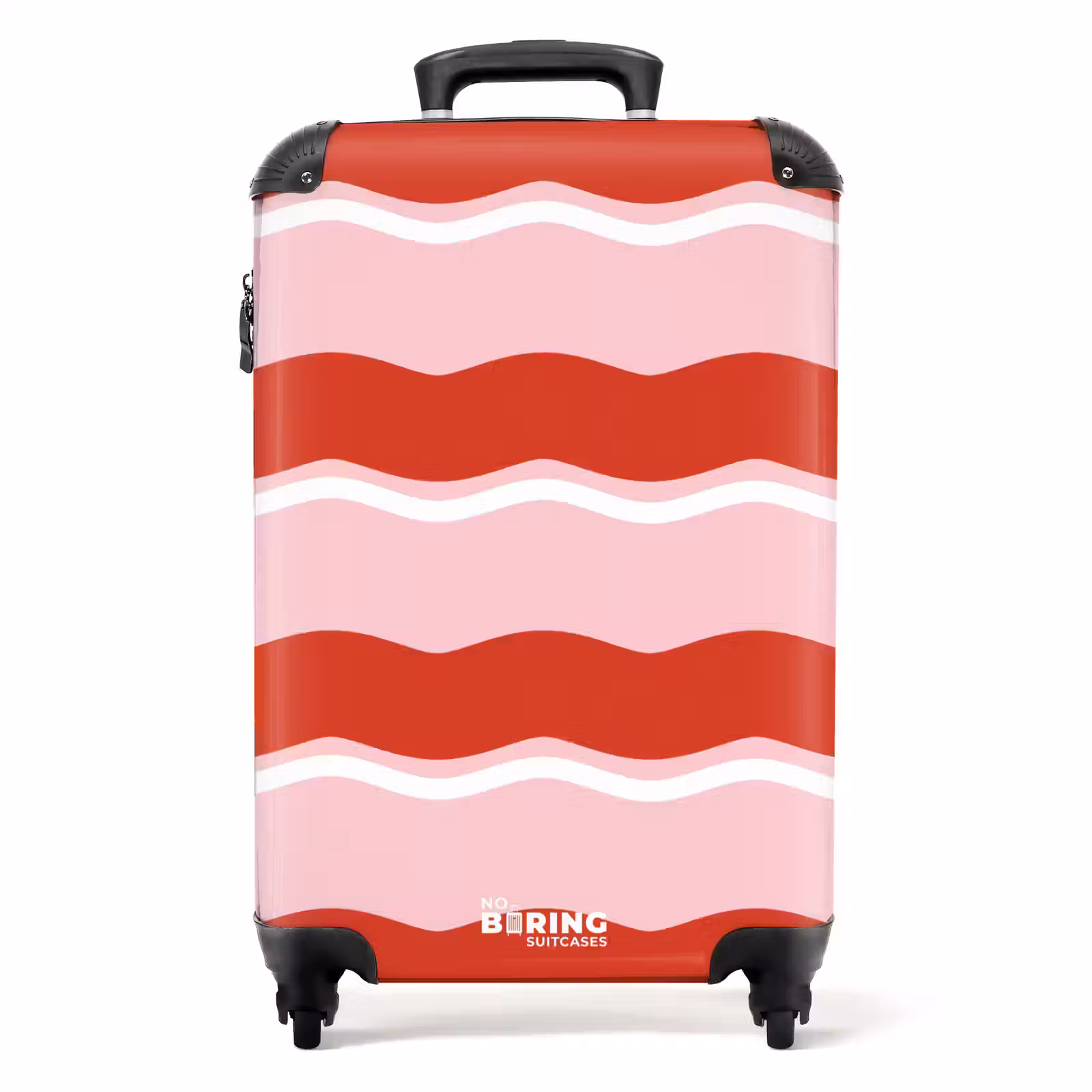 Koffer - Golvende strepen in rood en roze — 1