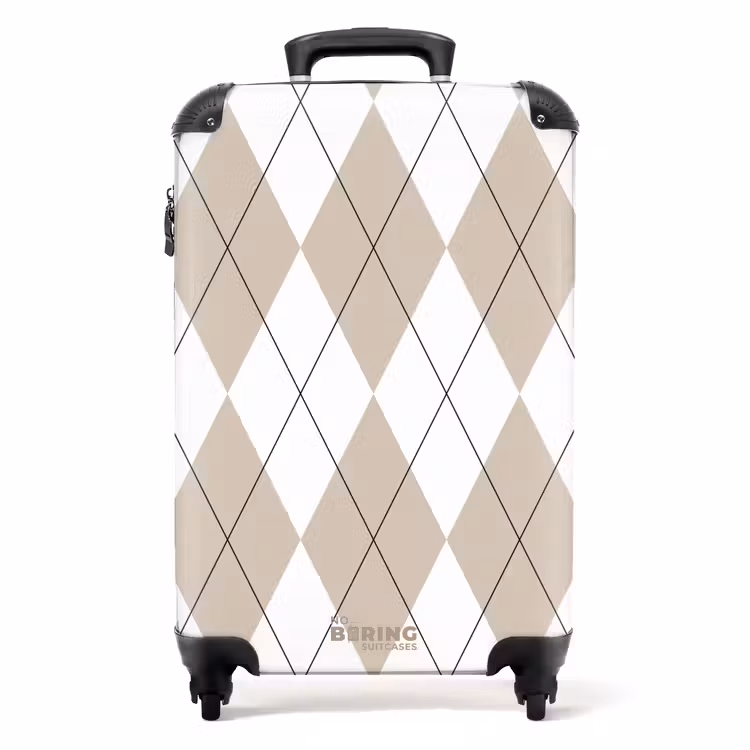 Koffer - Beige ruiten patroon — 1