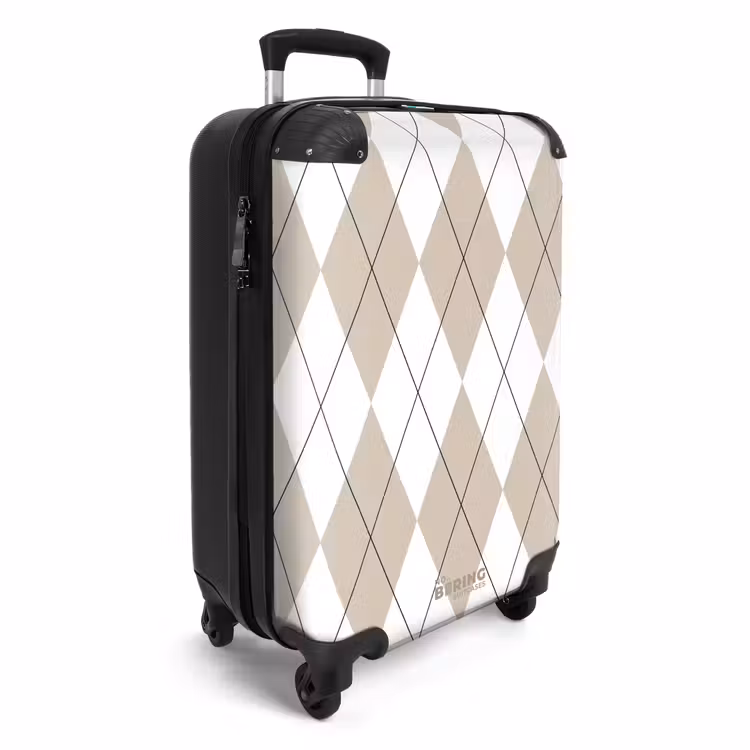 Koffer - Beige ruiten patroon — 2
