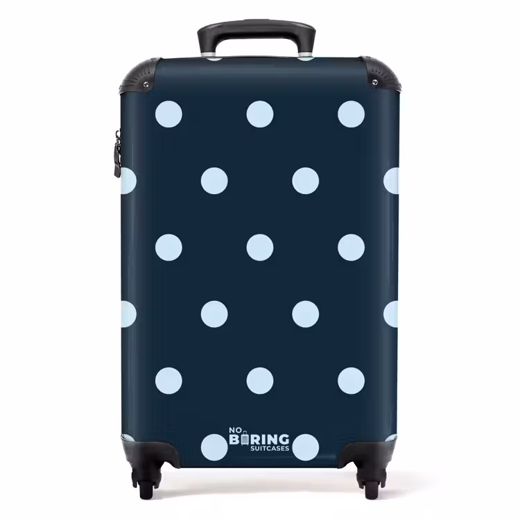Koffer - Blauw stippen patroon — 1