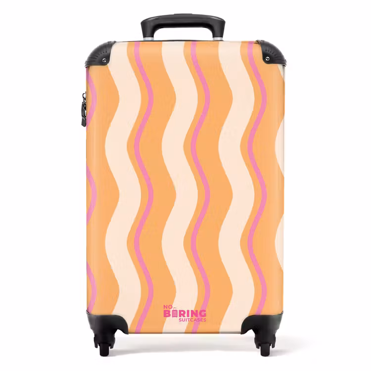 Koffer - Golvende strepen in oranje en roze — 1