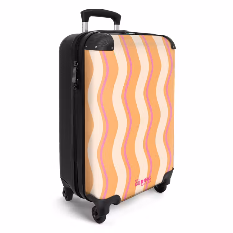 Koffer - Golvende strepen in oranje en roze — 2